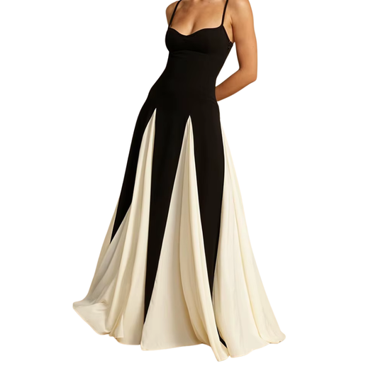 Elegant Pleated Backless Sleeveless Maxi Dress